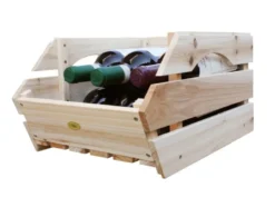 HABAU Holzkiste 3er-Set, 27x38x20 cm, naturbelassen, stapelbar, Kiefer Massivholz