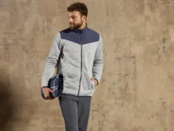 Herren Fleecejacke mit Stehkragen