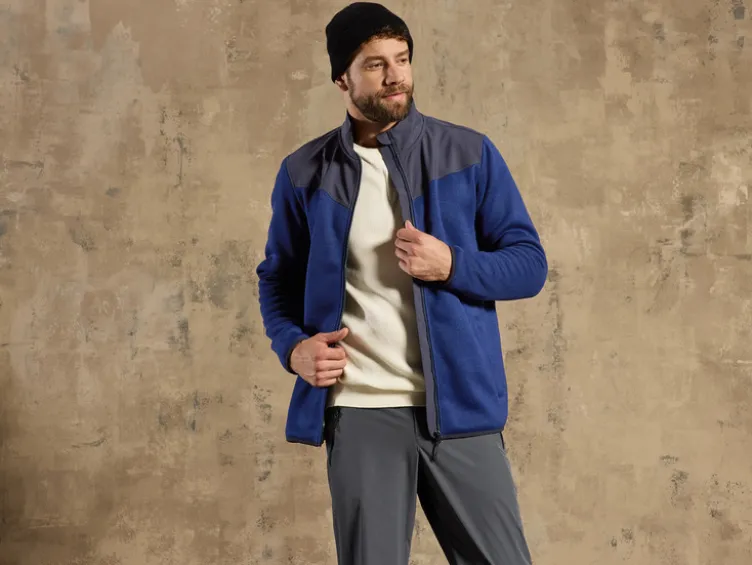 Herren Fleecejacke mit Stehkragen