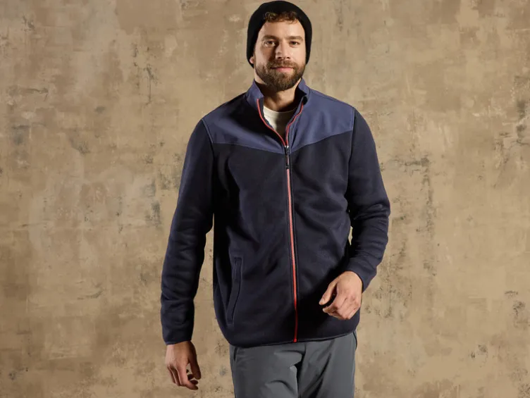 Herren Fleecejacke mit Stehkragen