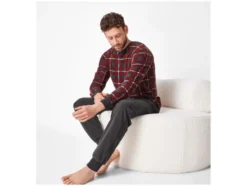 Herren Fleece-Pyjama