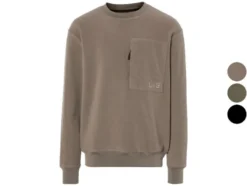 Herren Fleece-Sweatshirt, mit Reißverschluss-Brusttasche