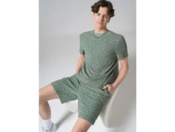 Herren Frottee-Shorts, leger geschnitten, grün
