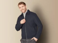 Herren Jacke mit Kentkragen, in Wolloptik