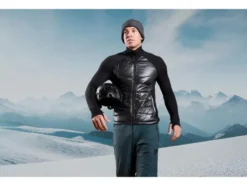 Herren Jacke, vorderer Teil aus gestepptem Material