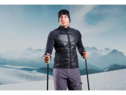 Herren Jacke, vorderer Teil aus gestepptem Material