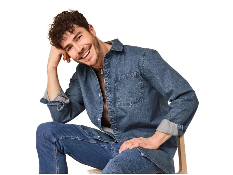 Herren Jeanshemd