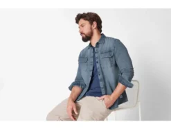 Herren Jeanshemd, mit leichtem Washed-Effekt