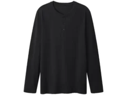 Herren Langarmshirt mit Knopfleiste