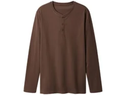 Herren Langarmshirt mit Knopfleiste