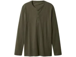Herren Langarmshirt mit Knopfleiste