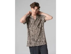 Herren Resortshirt in Batikoptik, beige