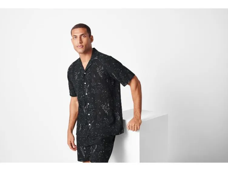 Herren Resortshirt, mit durchgehender Knopfleiste