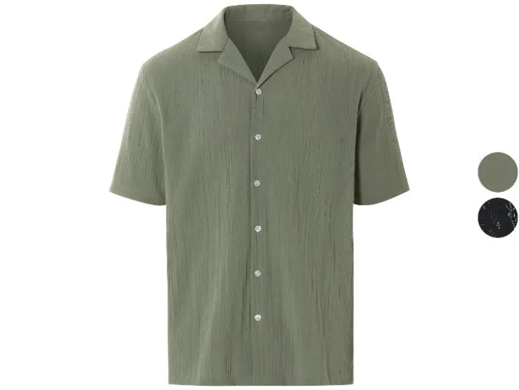 Herren Resortshirt, mit durchgehender Knopfleiste