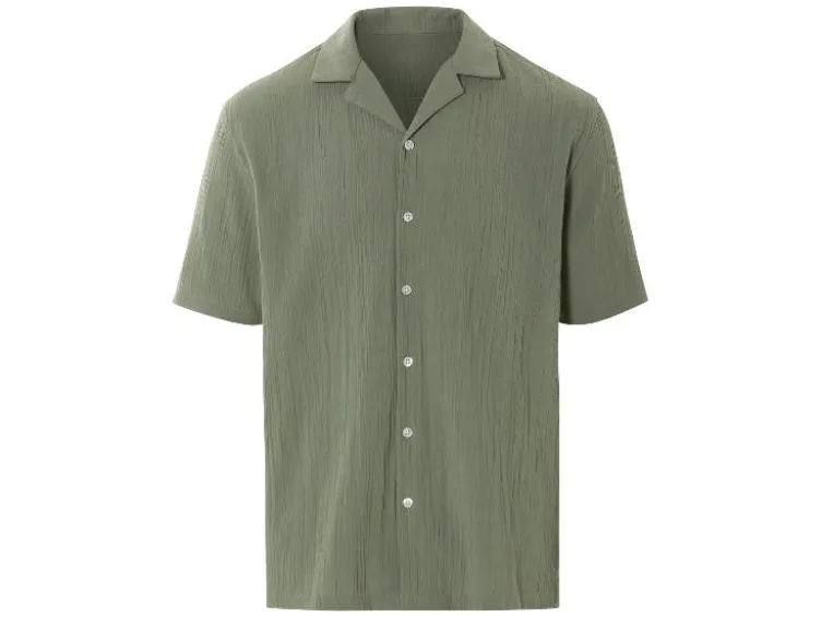 Herren Resortshirt, mit durchgehender Knopfleiste