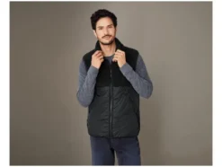 Herren Teddyfleece-Weste, mit Stehkragen