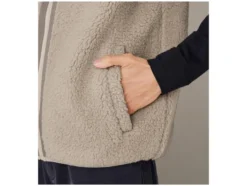 Herren Teddyfleece-Weste, mit Stehkragen