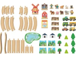 Holzeisenbahn-Set »Farm / Dinosaurier«