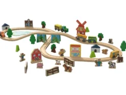 Holzeisenbahn-Set »Farm / Dinosaurier«