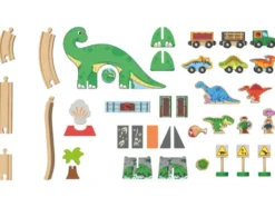 Holzeisenbahn-Set »Farm / Dinosaurier«