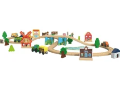 Holzeisenbahn-Set »Farm / Dinosaurier«