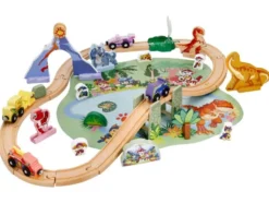 Holzeisenbahn-Set, 53-teilig