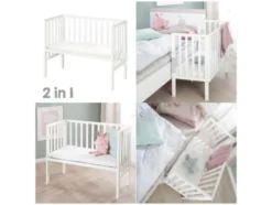 2in1 Beistellbett mit Barriere + Matratze