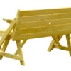 2in1 Picknicktisch und Sitzbank, aus Holz, natur