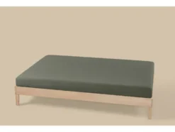 Jersey-Spannbettlaken mit Leinen, 140-160 x 200 cm