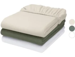 Jersey-Spannbettlaken mit Leinen, 140-160 x 200 cm