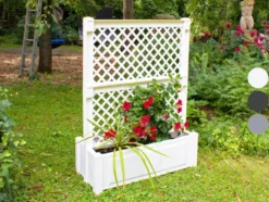 KHW Pflanzkasten mit Spalier zentral, L 100 cm, 110 Liter, Kunststoff