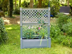KHW Pflanzkasten mit Spalier zentral, L 100 cm, 110 Liter, Kunststoff