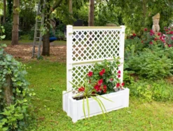 KHW Pflanzkasten mit Spalier zentral, L 100 cm, 110 Liter, Kunststoff