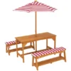 Kinder Gartentisch Set, mit Sonnenschirm