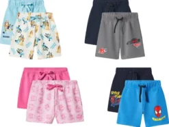 Kinder-Sweatshorts »Peppa Pig / Bluey / Spiderman / Cars«, 2 Stück