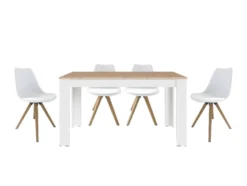 KIRA Tischgruppe, Tisch 140 oder 160 cm, 4 Stühle