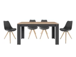 KIRA Tischgruppe, Tisch 140 oder 160 cm, 4 Stühle