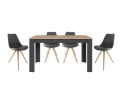 KIRA Tischgruppe, Tisch 140 oder 160 cm, 4 Stühle