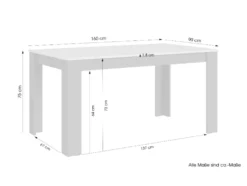 KIRA Tischgruppe, Tisch 140 oder 160 cm, 4 Stühle