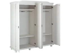 Kleiderschrank im Landhausstil, aus lackiertem Massivholz