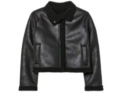 Kleinkinder Kinder Bikerjacke in Velourslederoptik