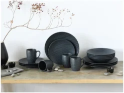 Kombiservice »Waves Black«, 16-teilig
