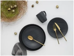 Kombiservice »Waves Black«, 16-teilig