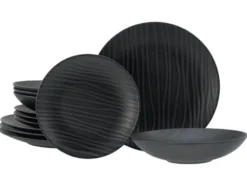 Kombiservice »Waves Black«, 12-teilig