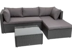 Loungeecke mit Tisch, grau
