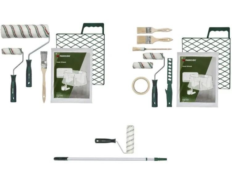 Maler-Starter-Set, 7- bzw.- 10-tlg. Farbwalze mit Alu-Teleskopstange, 3-tlg.