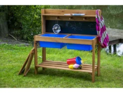Matschküche für Kinder, aus Holz, mit Kreidetafel
