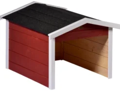 Mährobotergarage, Holz, rot, L 76 x B 68 x H 52 cm