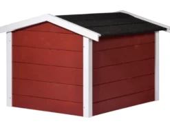 Mährobotergarage, Holz, rot, L 76 x B 68 x H 52 cm
