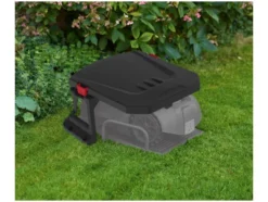 Mähroboter-Komplettset: Solar-Ladestation, PPAMR 1250 A1 mit Kamera & Garage